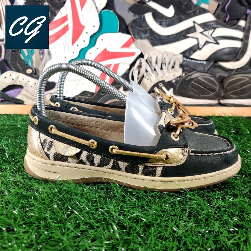 Sperry Firefish Leopard Black Women's Boat Shoe